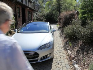 Car being readied for trip with "armor" and tinting. Loaner here.